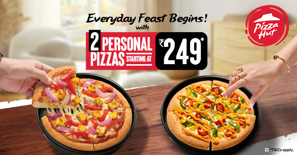 2 Personal Pizzas Starting at Rs 249