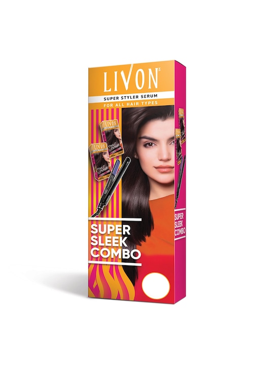 Livon Super Sleek Combo - 2 Super Styler Serum & Syska Hair Straightener