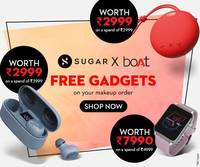 Sugar X boAt Free Gadgets Worth Rs.7990 on Your Makeup orders Rs.4999 & More