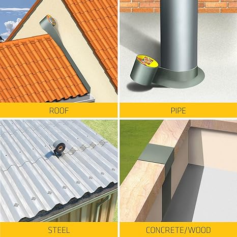 SIKA – Butyl waterproofing tape MultiSeal BT – Weatherproof – Seals out water and draughts – Rubber tape for pipe cracks – 5 cm x 5 m – Silver