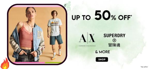 Ajio Loot ~ 🔥 Upto 50% OFF on Top Brands like Armani Exchange, Superdry & more