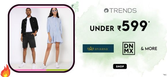 Ajio Loot ~ 🔥 Trends Under Rs 599 Sale on avaasa, DNMX & more