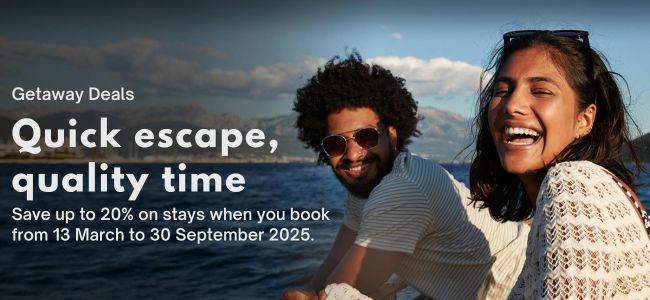 Getaway Deals: Save up to 20% on stays when you book from 13 March to 30 September 2025 + Extra 10% OFF with Genius Signup