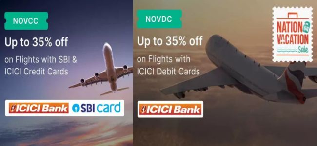 NOVAC Sale π«: Up to 35% Off on Domestic Flight & Upto 20% OFF on International Flight | Bank partner: SBI CC, ICICI CC & ICICI DC