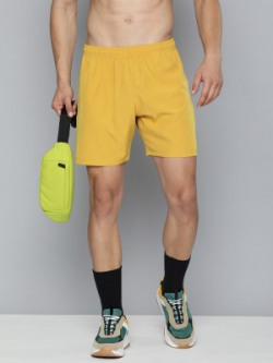 HERE&NOW Solid Men Yellow Regular Shorts