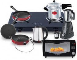 Lifelong LLCMBGS06 2B OTG Cooker Cookware Mixer Kettle Combo Glass Manual Gas Stove(2 Burners)