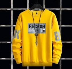 NB NICKY BOY Printed Men Round Neck Yellow T-Shirt