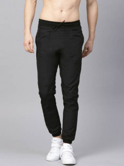 Men Solid Black Track Pants