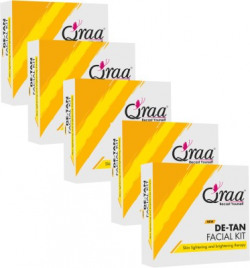 Qraa De Tan Facial Kit, Skin Lightening and Brightening Therapy-One Time Facial Kit(5 x 33 g)