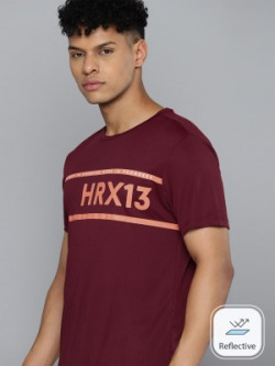 HRX by Hrithik Roshan Typography Men Round Neck Maroon T-Shirt