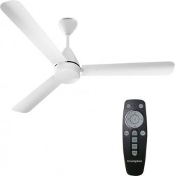 Crompton Energion Hyperjet 5 Star 1200 mm BLDC Motor with Remote 3 Blade Ceiling Fan(White, Pack of 1)