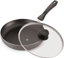iVBOX Pro 240cm Non-Stick Cookware Frying Pan With Outer Hard-Stone Coating Fry Pan 24 cm diameter with Lid 1.5 L capacity(Aluminium, Non-stick, Induction Bottom)