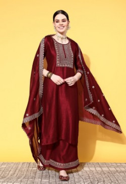 PMD Fashion Women Kurta Palazzo Dupatta Set