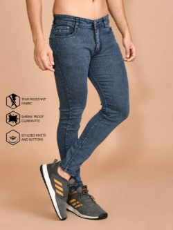 Men Slim Mid Rise Grey Jeans