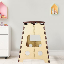 Angel Mommy Folding Plastic Stool Living & Bedroom Stool(Brown, Pre-assembled)
