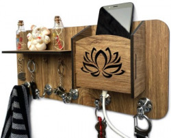 WRIFFY Key Holder Stand Wooden for Home Wall, Office, Hall, Living Room,Stylish Designer Wood Key Holder(10 Hooks)