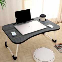 kiyan enterprise Wood Portable Laptop Table(Finish Color - black, wooden, Knock Down)