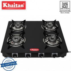 Khaitan 4 Burner Glass Manual Gas Stove(4 Burners)