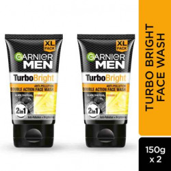 Garnier Men Turbo Bright Double Action,150gm (Pack of 2) Face Wash(300 g)