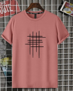 KAJARU Men Round Neck Brown T-Shirt