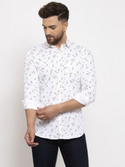 HANUMNTRA Men Printed Party White Shirt