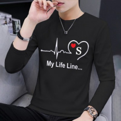 BLIVE Men Round Neck Black T-Shirt