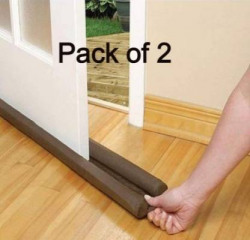 StrongZone Door Bottom Sealing Strip Guard Waterproof 36 inch (Pack of 2) for Home Door Mounted Door Stopper(Brown)