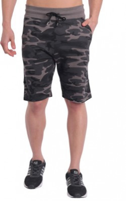 PeppyZone Printed Men Grey Gym Shorts