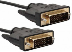 InfiZone DVI Cable 1.5 m DVI Male to DVI Male 24+1 Pin Cable, DVI to DVI Cable (Black, 1.5 Meter)(Compatible with Projector, Laptop, Monitor, Black, Golden)
