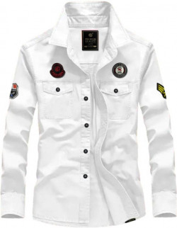 Men Regular Fit Solid Spread Collar Casual Shirt