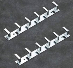 Craftbin Stainless Steel 6 Pin Cloth Hook Bathroom Wall Door Hanger Hooks Rail for Wardrobe Hanging Clothes Holder, Towel, Napkin, Keys (Pack of 2) Hook Rail 6(Pack of 2)