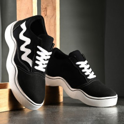 Shuzer68 Wave Style Trendy Comfortable Cool Light Weight Premium Sneakers For Men(Black)