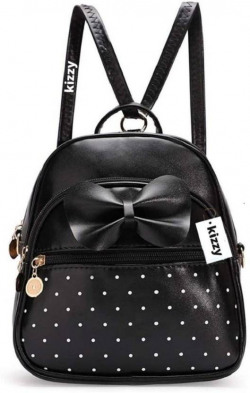 Small 12 L Backpack Cute Mini polka Backpacks for Girls | Mini Backpack for Girls Stylish Latest | Mini Backpack for Girls Trendy | Mini Backpack for Girls Cute | Mini Backpacks for Girls Stylish(Black)