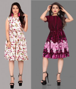 maruti fab Women Fit and Flare Multicolor Dress