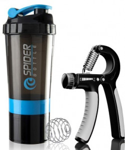 TRUE INDIAN Gym shaker Bottle 500 ML With Hand Exerciser Gripper, 10 to 40kg Gym & Fitness Kit