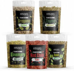 HARIBAS Pack of 5 Seasoning Combo Oregano,Chilli Flakes,Basil,Thyme & Rosemary 20gm each(100 g)
