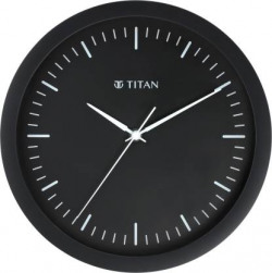 Titan Analog 30 cm X 30 cm Wall Clock(Black, With Glass, Standard)