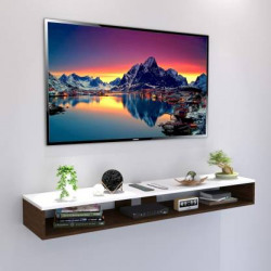 icrush TV Entertainment unit for 32 inches LED TV (Color Walnut and White) Engineered Wood TV Entertainment Unit(Finish Color - Walnut & White, DIY(Do-It-Yourself))