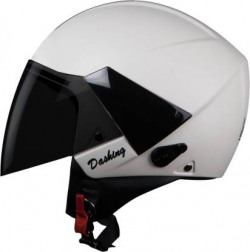 Steelbird SBH-5 7Wings Dashing in White with Smoke visor Motorbike Helmet(White With Smoke Visor)