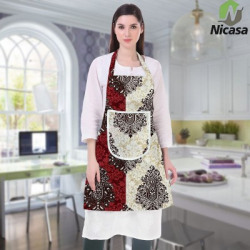 NICASA Cotton Home Use Apron - Free Size(Multicolor, Single Piece)