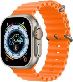 NAS T800 Smart Watch With Bluetooth Call & Wireless Charger( Orange) Smartwatch(Orange Strap, Free)