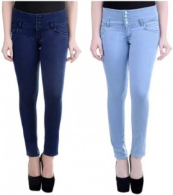 blue poison Skinny Women Light Blue, Black Jeans(Pack of 2)