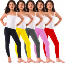 F A T A H Legging For Baby Girls(Multicolor Pack of 5)
