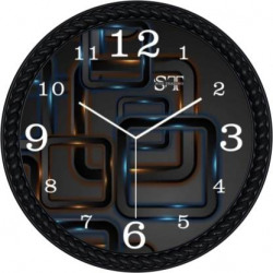 DivineCrafts Analog 25 cm X 25 cm Wall Clock(Black, Multicolor, With Glass, Standard)