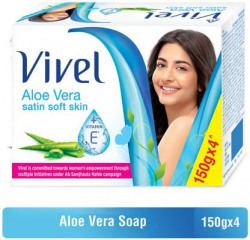 Vivel Aloe Vera Bathing Soap with Vitamin E for Soft, glowing Skin Combo Pack 4X150g(4 x 150 g)