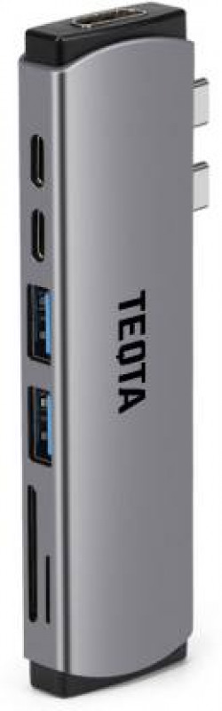 TEQTA 7 in 2 USB C Thunderbolt 3.0 Hub 7 in 2 High Speed 3.0 Thunderbolt Multiport Adapter, Docking Station, Type C Port Extension Hub for MacBook Pro 2016-2023 and MacBook Air 2018-2023(Space Grey)