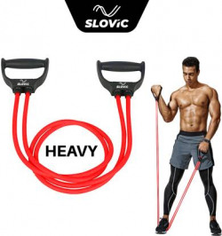 SLOVIC Exercise & Stretching Resistance Band Set For Men & Women Workout Medium Resistance Tube(Red)