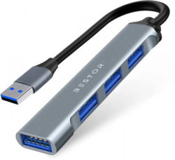 Bestor USB Hub Multiport Adapter for MacBook Pro Air M1 4-in-1 USB Hub 4Port USB Hub(GREY USB)