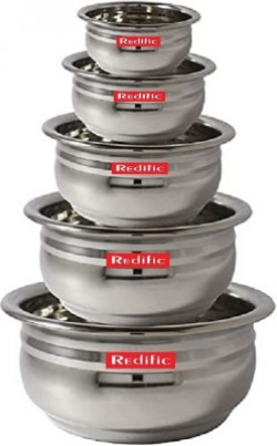 Redific stainless steel Handi/Urli 3 piece handi without lid Handi 4.7 L(Stainless Steel, Non-stick, Induction Bottom)