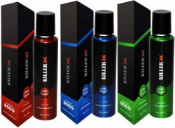 KILLER Storm, Cyclone, Marine (150ml Each) Deodorant Spray - For Men & Women(450 ml, Pack of 3)